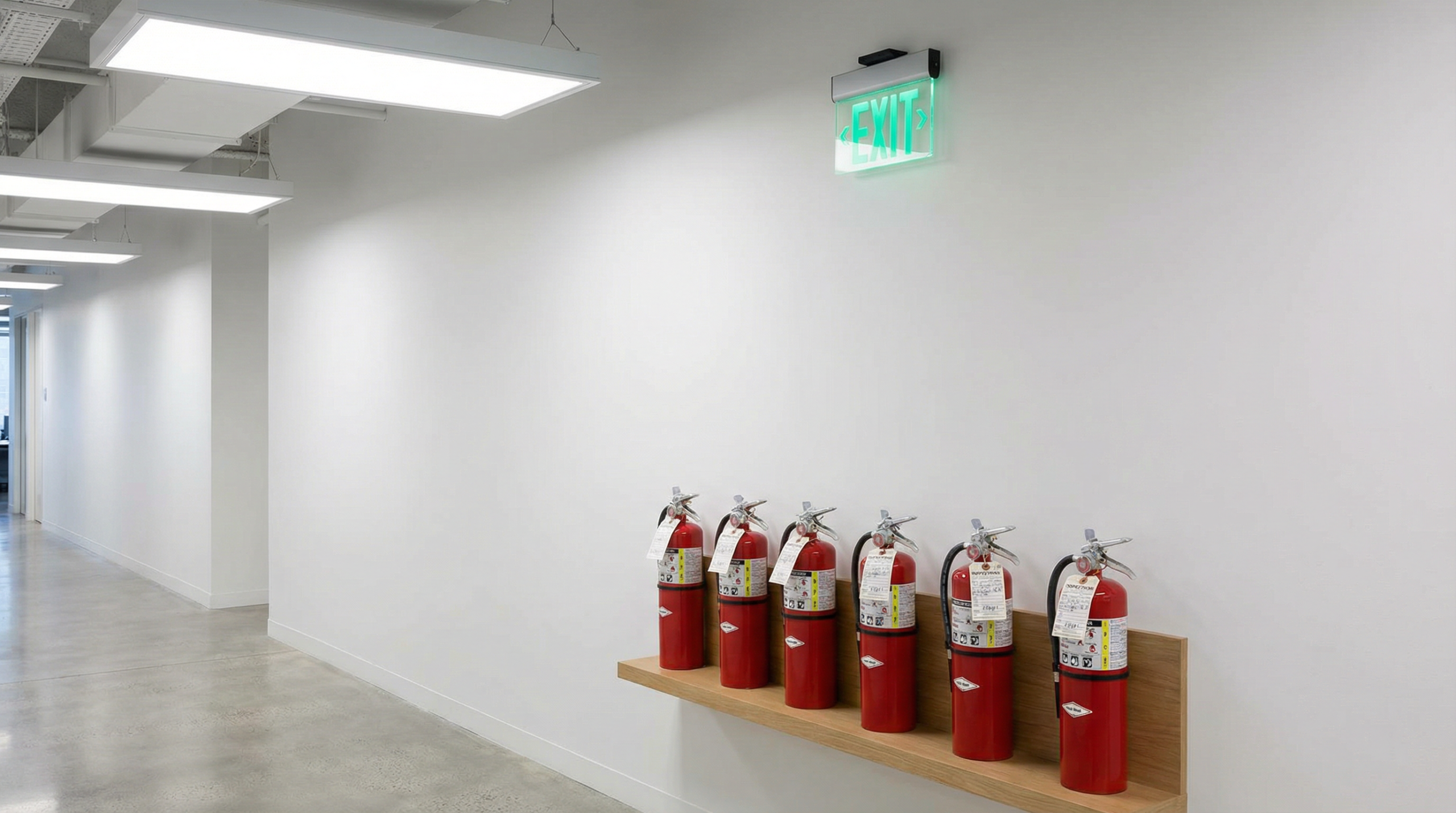 Extintores de incêndio em edifício